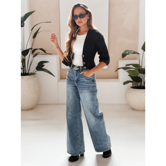 Sieviešu melnais adīts džemperis Lorela Sieviešu džemperi