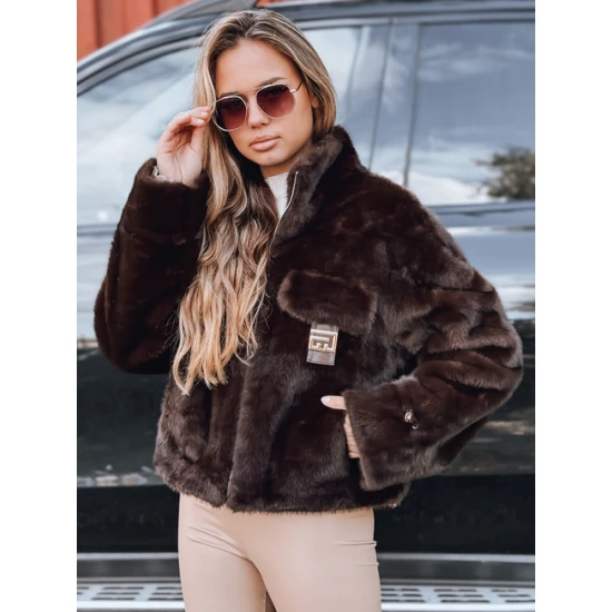 Sieviešu tumši brūns īss kažociņš Ariel Sieviešu jakas