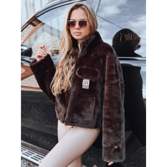 Sieviešu tumši brūns īss kažociņš Ariel Sieviešu jakas