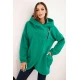 Sieviešu zaļais džemperis apsildīts ar Jonit gripu Džemperi ar kapuci