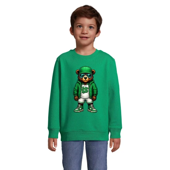 Bērnu zaļš džemperis Jenots bez bumbas Basketbols