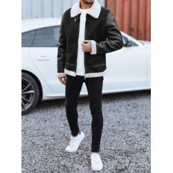 Vīriešu melna ādas jaka Mito