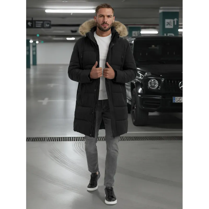 Vīriešu melna ziemas jaka Fred JS/25M9803/392