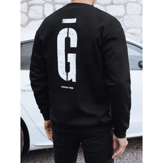 Vīriešu melns džemperis Gala Džemperi ar uzrakstiem