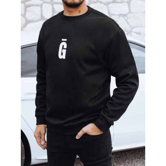 Vīriešu melns džemperis Gala Džemperi ar uzrakstiem