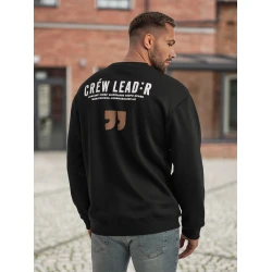 Vīriešu melns džemperis ar kapuci Crew