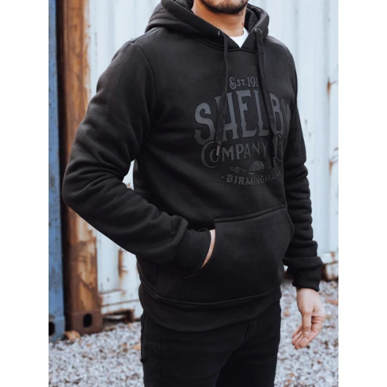 Vīriešu melna džemperis ar ciparu Shelby Džemperi ar uzrakstiem