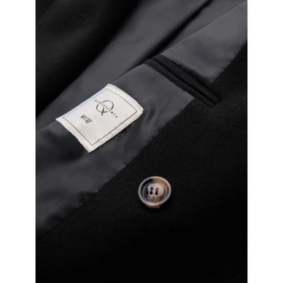 Vīriešu melnais mētelis Elegantens Mēteļi