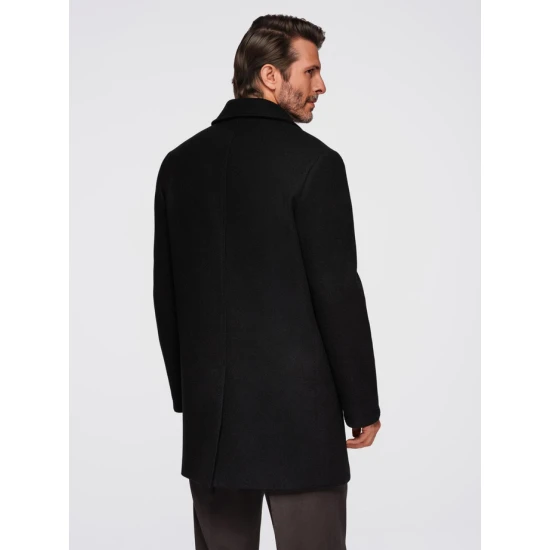 Vīriešu melnais mētelis Elegantens Mēteļi