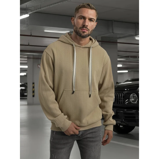 Vīriešu brūns džemperis ar kapuci Race Džemperi ar kapuci