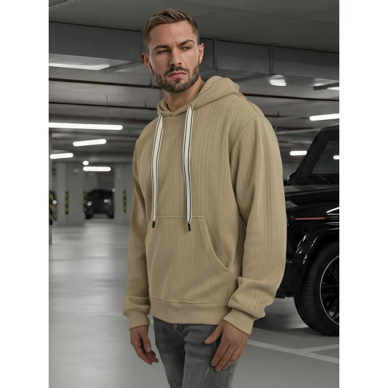 Vīriešu brūns džemperis ar kapuci Race Džemperi ar kapuci