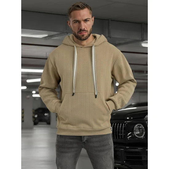 Vīriešu brūns džemperis ar kapuci Race Džemperi ar kapuci