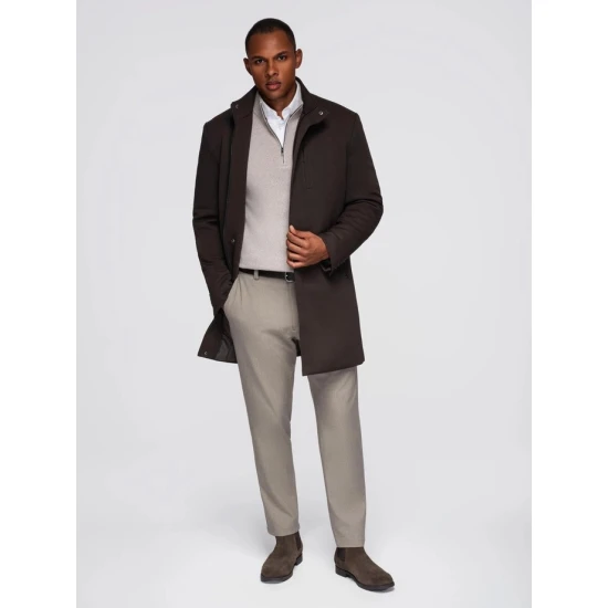 Vīriešu tumši brūns mētelis Alpēs. Mēteļi