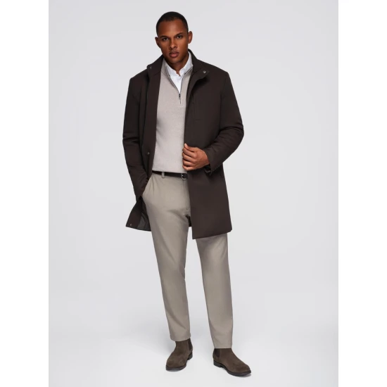 Vīriešu tumši brūns mētelis Alpēs. Mēteļi