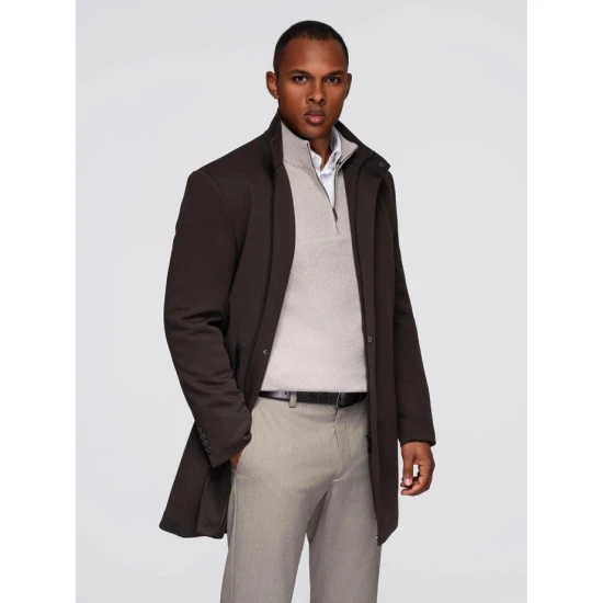 Vīriešu tumši brūns mētelis Alpēs. Mēteļi