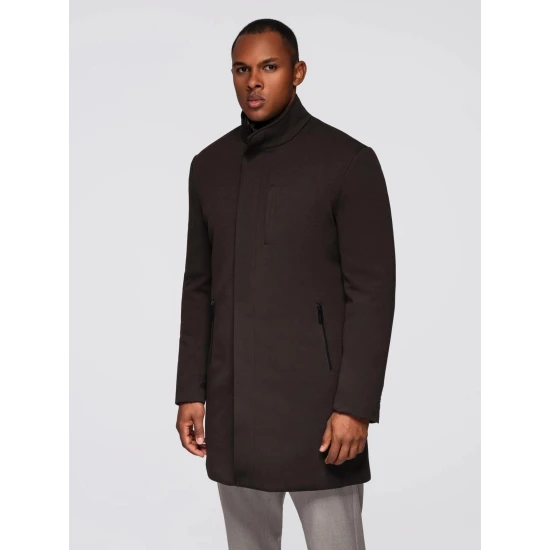 Vīriešu tumši brūns mētelis Alpēs. Mēteļi