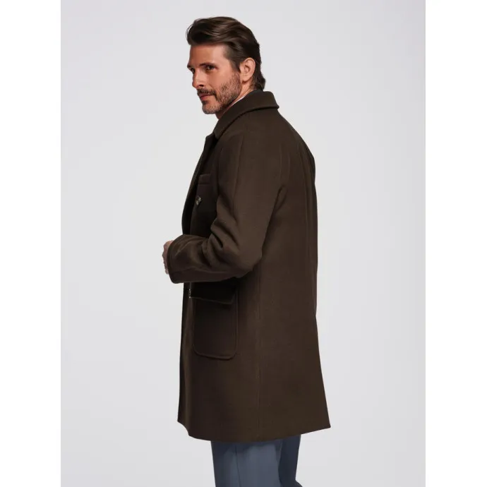 Vīrišķīgs tumši brūns mētelis Elegantās Mēteļi