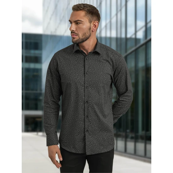 Vīriešu melns krekls Royal Krekli