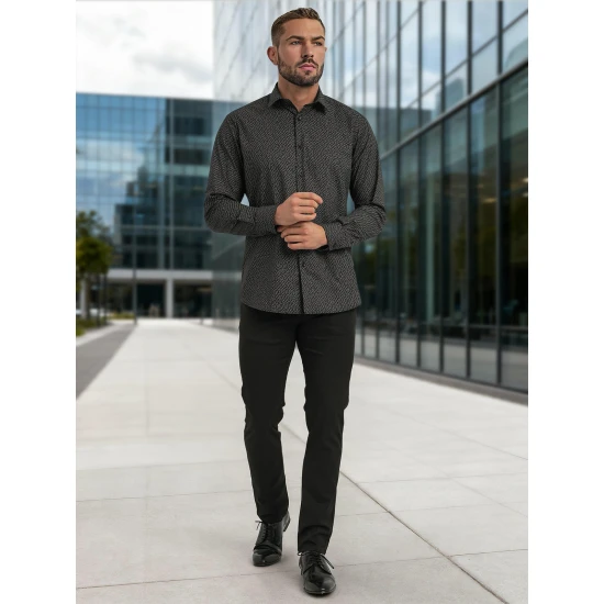 Vīriešu melns krekls Royal Krekli