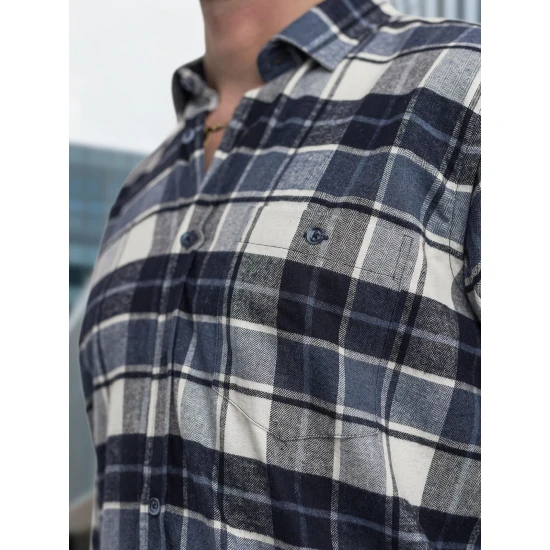 Vīriešu tumši zils rūtains krekls Marino Krekli