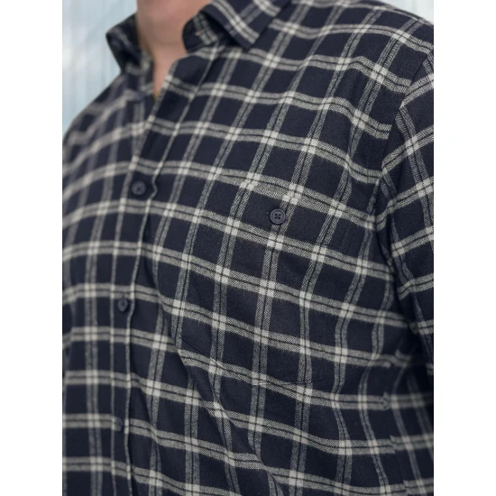 Vīriešu tumši zils rūtains krekls Marino Krekli