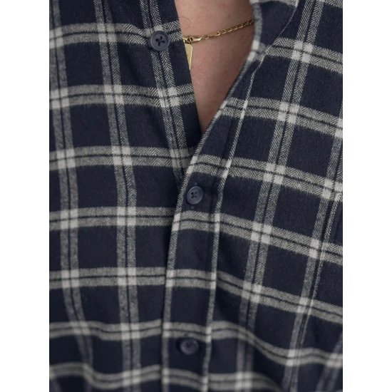 Vīriešu tumši zils rūtains krekls Marino Krekli