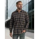 Vīriešu tumši zili brūns rūtains krekls Marino Krekli