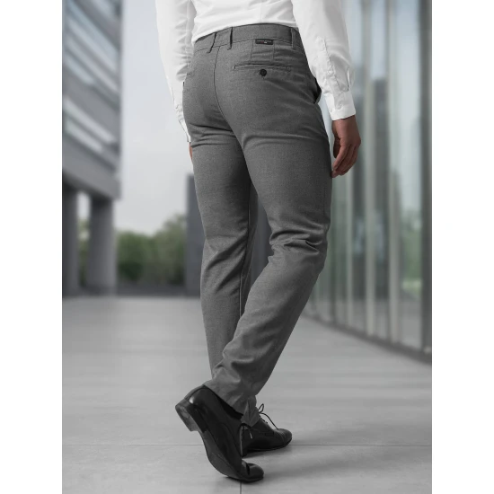 Vīriešu tumši pelēkas chino bikses Reno Klasiskās bikses