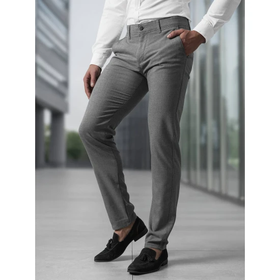 Vīriešu tumši pelēkas chino bikses Reno Klasiskās bikses
