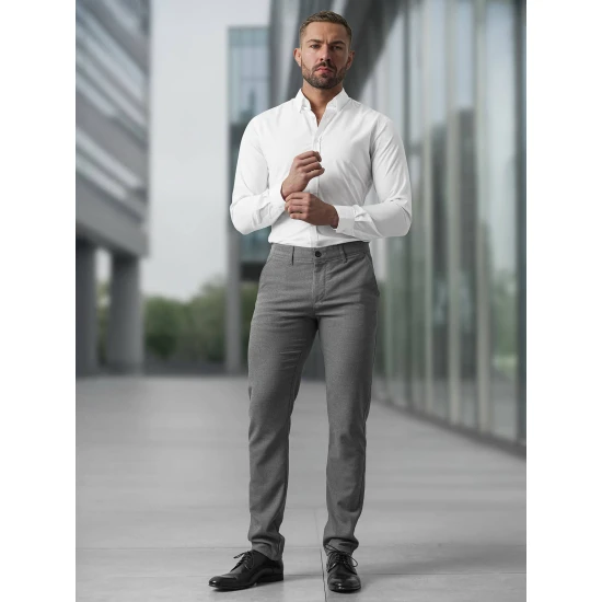 Vīriešu tumši pelēkas chino bikses Reno Klasiskās bikses