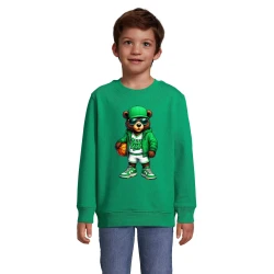 Bērnu zaļš svīteris Lācis ar bumbu