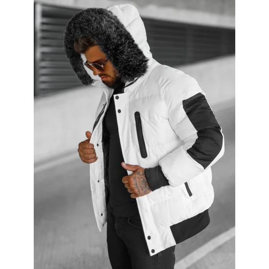 Vīriešu ziemas balta jaka Vitor O/M798Z