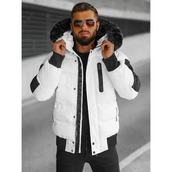 Vīriešu ziemas balta jaka Vitor O/M798Z