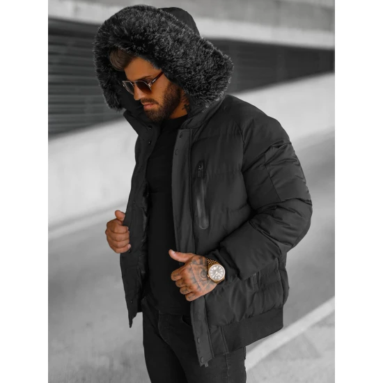 Vīriešu melna ziemas jaka Vitor O/M798Z