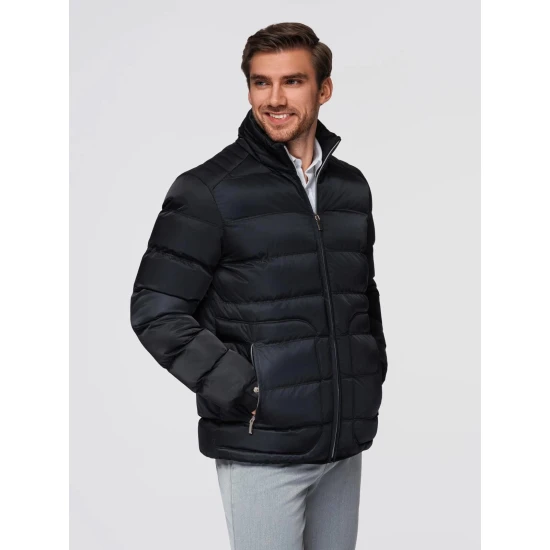 Vīriešu stepēta melna jaka Wudi Ziemas jakas