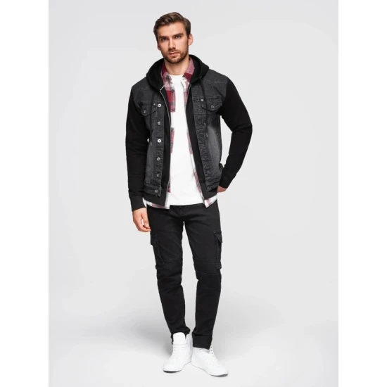 Vīriešu melna džinsa jaka Ofen Rudens/Pavasaris