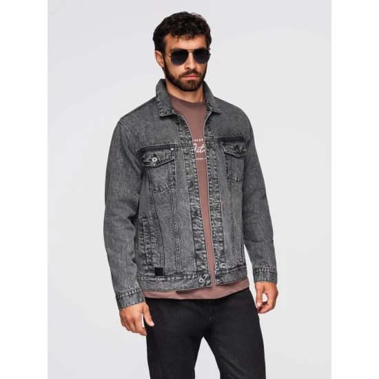 Vīriešu tumši pelēka džinsa jaka Auger Rudens/Pavasaris