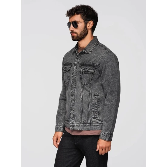 Vīriešu tumši pelēka džinsa jaka Auger Rudens/Pavasaris