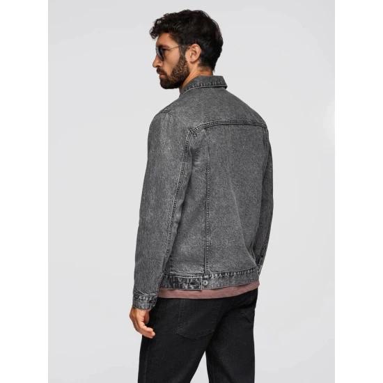 Vīriešu tumši pelēka džinsa jaka Auger Rudens/Pavasaris