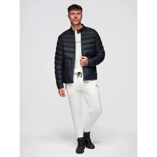 Vīriešu melnā jaka Garin. Ādas jakas