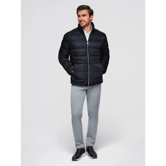 Vīriešu stepēta melna jaka Wudi Ziemas jakas
