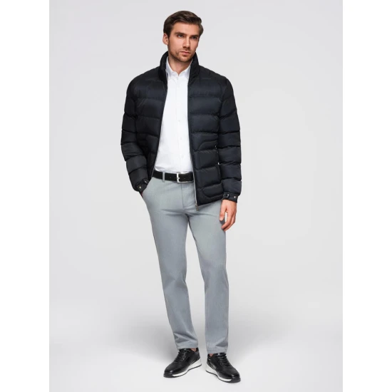 Vīriešu stepēta melna jaka Wudi Ziemas jakas