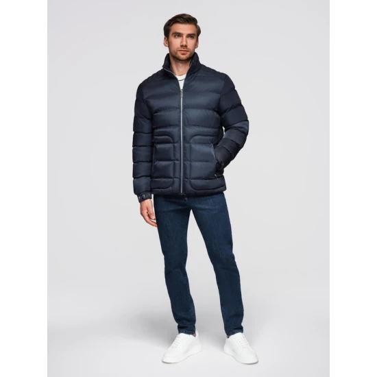 Vīriešu stepēta tumši zila jaka Wudi Ziemas jakas