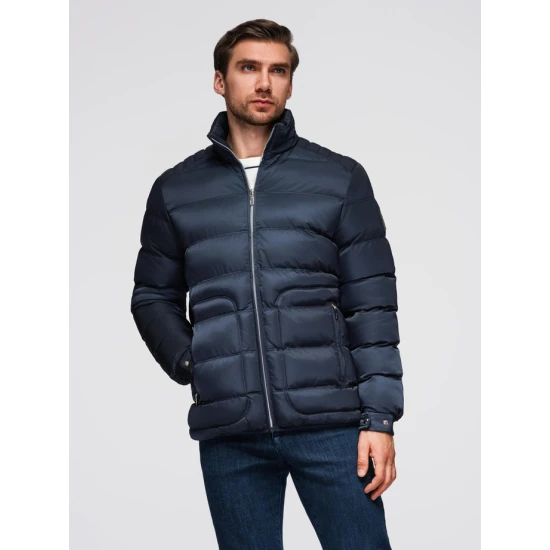 Vīriešu stepēta tumši zila jaka Wudi Ziemas jakas