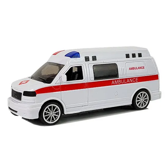 Ātrās palīdzības automašīna ar skaņas un gaismas efektiem Uzņēmuma automašīnas