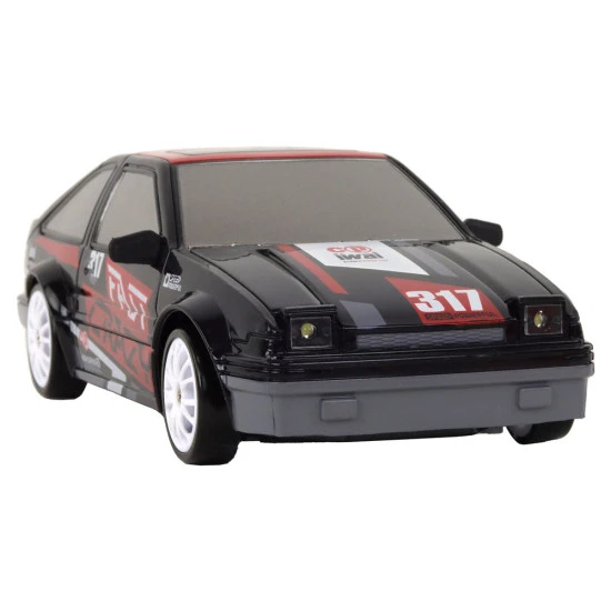 Tālvadības pults vadāma sporta automašīna R/C 1:24 melnā krāsā ar maināmiem riteņiem Radio vadāmās rotaļlietas