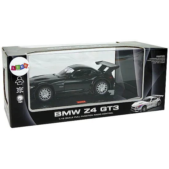 Sporta auto R/C 1:18 BMW Z4 GT3 melns 2.4 G lukturi Radio vadāmās rotaļlietas