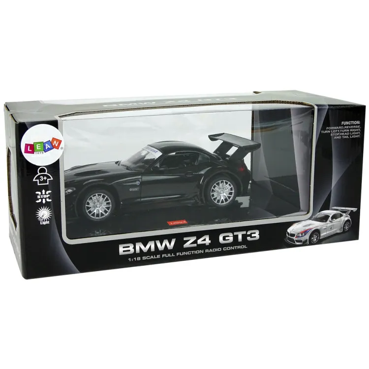 Sporta auto R/C 1:18 BMW Z4 GT3 melns 2.4 G lukturi Radio vadāmās rotaļlietas