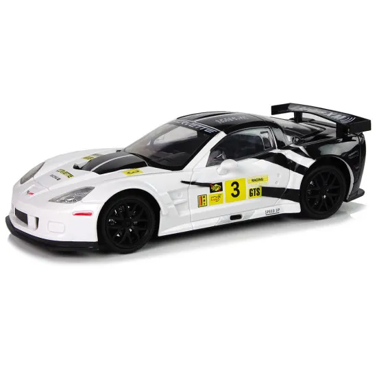 Sacīkšu sporta auto R/C 1:18 Corvette C6.R balts 2.4 G lukturi Radio vadāmās rotaļlietas