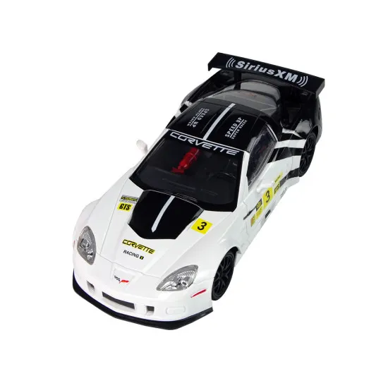 Sacīkšu sporta auto R/C 1:18 Corvette C6.R balts 2.4 G lukturi Radio vadāmās rotaļlietas